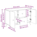 vidaXL Széf fiókkal Antik Fa 89 x 34,5 x 60 cm Szerelt Fa