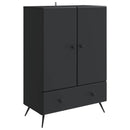 vidaXL Széf fiókkal Fekete 66 x 34,5 x 95 cm Szerelt Fa