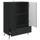 vidaXL Széf fiókkal Fekete 66 x 34,5 x 95 cm Szerelt Fa