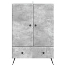 vidaXL Széf fiókkal Betonszürke 66 x 34,5 x 95 cm Szerelt Fa