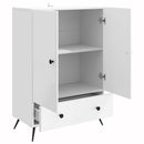 vidaXL Széf fiókkal Magasfényű Fehér 66 x 34,5 x 95 cm Szerelt Fa