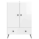 vidaXL Széf fiókkal Magasfényű Fehér 66 x 34,5 x 95 cm Szerelt Fa