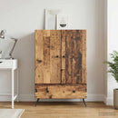 vidaXL Széf fiókkal Antik Fa 66 x 34,5 x 95 cm Szerelt Fa