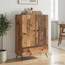 vidaXL Széf fiókkal Antik Fa 66 x 34,5 x 95 cm Szerelt Fa