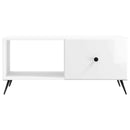 vidaXL Dohányzóasztal Magasfényű Fehér 90 x 50 x 40 cm Szerelt Fa