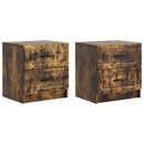 vidaXL Éjjeliszekrény fiókkal 2 pcs Füstös Tölgy 43 x 34,5 x 44,5 cm