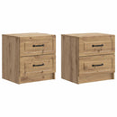 vidaXL Éjjeliszekrény fiókkal 2 pcs Kézműves Tölgy 43 x 34,5 x 44,5 cm