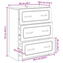 vidaXL Fiókos szekrény Betonszürke 66 x 34,5 x 87 cm Szerelt Fa