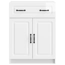 vidaXL Széf fiókkal Magasfényű Fehér 66 x 34,5 x 87 cm Szerelt Fa