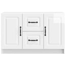 vidaXL Széf fiókkal Magasfényű Fehér 89 x 34,5 x 57 cm Szerelt Fa