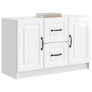 vidaXL Széf fiókkal Magasfényű Fehér 89 x 34,5 x 57 cm Szerelt Fa