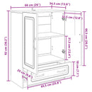 vidaXL Széf fiókkal Fekete 66 x 34,5 x 92 cm Szerelt Fa