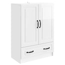 vidaXL Széf fiókkal Magasfényű Fehér 66 x 34,5 x 92 cm Szerelt Fa