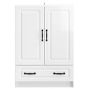 vidaXL Széf fiókkal Magasfényű Fehér 66 x 34,5 x 92 cm Szerelt Fa