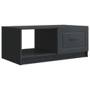 vidaXL Dohányzóasztal Fekete 90 x 50 x 37 cm Szerelt Fa