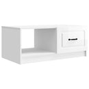 vidaXL Dohányzóasztal Magasfényű Fehér 90 x 50 x 37 cm Szerelt Fa