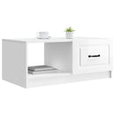 vidaXL Dohányzóasztal Magasfényű Fehér 90 x 50 x 37 cm Szerelt Fa