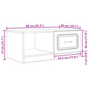 vidaXL Dohányzóasztal Antik Fa 90 x 50 x 37 cm Szerelt Fa