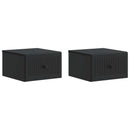 vidaXL Fali éjjeli szekrény 2 pcs Fekete 33 x 34,5 x 20 cm Szerelt Fa
