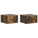 vidaXL Fali éjjeli szekrény 2 pcs Füstös Tölgy 33 x 34,5 x 20 cm