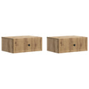vidaXL Éjjeliszekrény fiókkal 2 pcs Kézműves Tölgy 49 x 34,5 x 20 cm