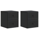 vidaXL Fali éjjeli szekrény 2 pcs Fekete 33 x 34,5 x 40 cm Szerelt Fa