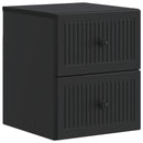 vidaXL Fali éjjeli szekrény 2 pcs Fekete 33 x 34,5 x 40 cm Szerelt Fa