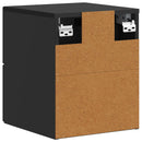 vidaXL Fali éjjeli szekrény 2 pcs Fekete 33 x 34,5 x 40 cm Szerelt Fa