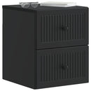 vidaXL Fali éjjeli szekrény 2 pcs Fekete 33 x 34,5 x 40 cm Szerelt Fa