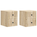 vidaXL Fali éjjeli szekrény 2 pcs Sonoma Tölgy 33 x 34,5 x 40 cm