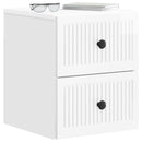 vidaXL Fali éjjeli szekrény fiókkal Magasfényű Fehér 33 x 34,5 x 40 cm