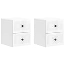 vidaXL Fali éjjeli szekrény 2 pcs Magasfényű Fehér 33 x 34,5 x 40 cm