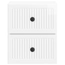 vidaXL Fali éjjeli szekrény 2 pcs Magasfényű Fehér 33 x 34,5 x 40 cm