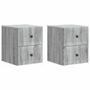 vidaXL Fali éjjeli szekrény 2 pcs Szürke Sonoma 33 x 34,5 x 40 cm
