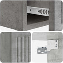 vidaXL Fali oldaltábla Betonszürke 59 x 34,5 x 17 cm Szerelt Fa