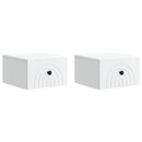 vidaXL Fali éjjeli szekrény 2 pcs Fehér 33 x 34,5 x 20 cm Szerelt Fa