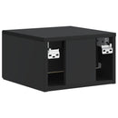 vidaXL Fali éjjeli szekrény 2 pcs Fekete 33 x 34,5 x 20 cm Szerelt Fa