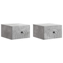 vidaXL Fali éjjeli szekrény 2 pcs Betonszürke 33 x 34,5 x 20 cm