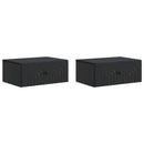 vidaXL Fali éjjeli szekrény 2 pcs Fekete 49 x 34,5 x 20 cm Szerelt Fa