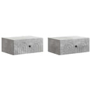 vidaXL Fali éjjeli szekrény 2 pcs Betonszürke 49 x 34,5 x 20 cm