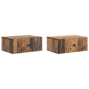 vidaXL Fali éjjeli szekrény 2 db Antik Fa 49 x 34,5 x 20 cm Szerelt Fa