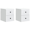 vidaXL Fali éjjeli szekrény 2 pcs Fehér 33 x 34,5 x 40 cm Szerelt Fa