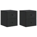 vidaXL Fali éjjeli szekrény 2 pcs Fekete 33 x 34,5 x 40 cm Szerelt Fa