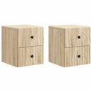 vidaXL Fali éjjeli szekrény 2 pcs Sonoma Tölgy 33 x 34,5 x 40 cm