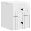 vidaXL Fali éjjeli szekrény 2 db Magasfényű Fehér 33 x 34,5 x 40 cm