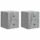 vidaXL Fali éjjeli szekrény 2 pcs Szürke Sonoma 33 x 34,5 x 40 cm