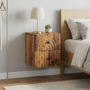 vidaXL Fali éjjeli szekrény 2 db Antik Fa 33 x 34,5 x 40 cm Szerelt Fa