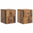 vidaXL Fali éjjeli szekrény 2 db Antik Fa 33 x 34,5 x 40 cm Szerelt Fa