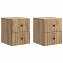 vidaXL Fali éjjeli szekrény 2 pcs Kézműves Tölgy 33 x 34,5 x 40 cm