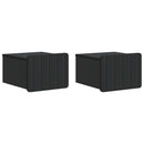 vidaXL Fali éjjeli szekrény 2 pcs Fekete 33 x 34,5 x 24 cm Szerelt Fa